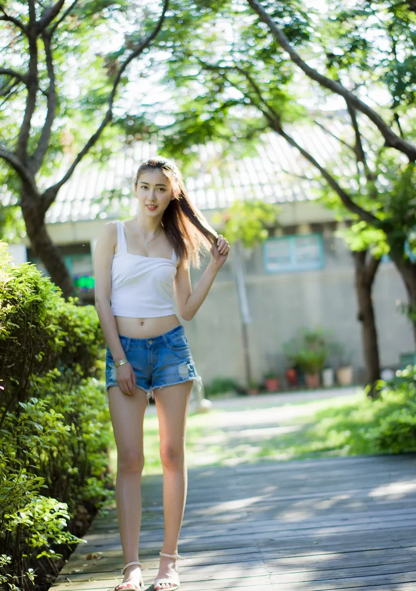 [Mzsock] NO.186 Jin Yunqiao’s midriff-revealing denim shorts cool and beautiful legs street photography#[47P]-15