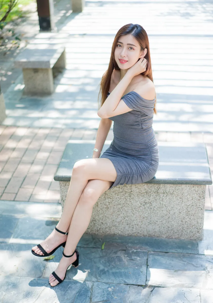 [Mzsock] NO.207 Jin Yunqiao off-shoulder dress and short skirt with high legs street photography#[54P]-20